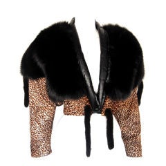Vintage Cropped printed pony fur with MINK trim ~ WOW!!