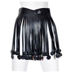 Retro Alaia Leather Fringe Belt