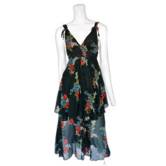Retro Ossie Clark Crepe Summer Dress