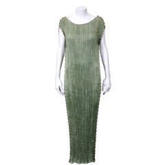 Mariano Fortuny Sage Green Pleated Silk Delphos Gown at 1stDibs ...