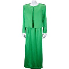 YSL Haute Couture Jade Green Suit 3