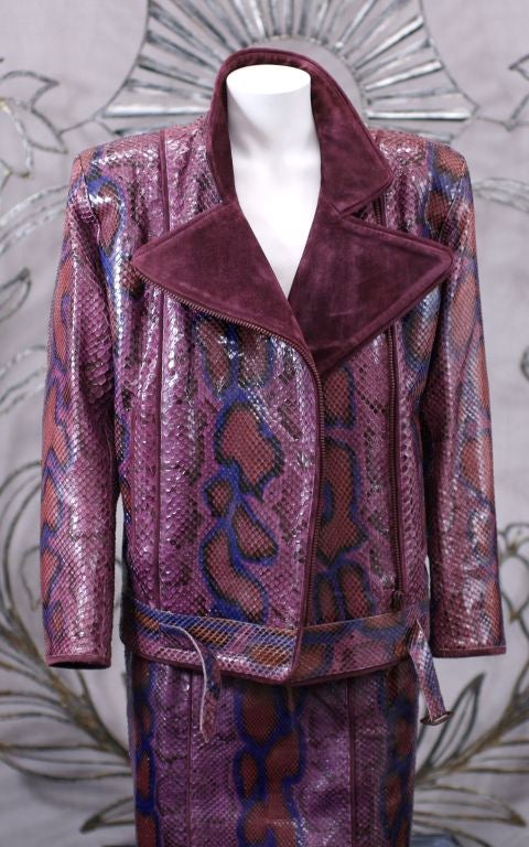 Women's YSL Snake Motorcycle Jacket and Skirt