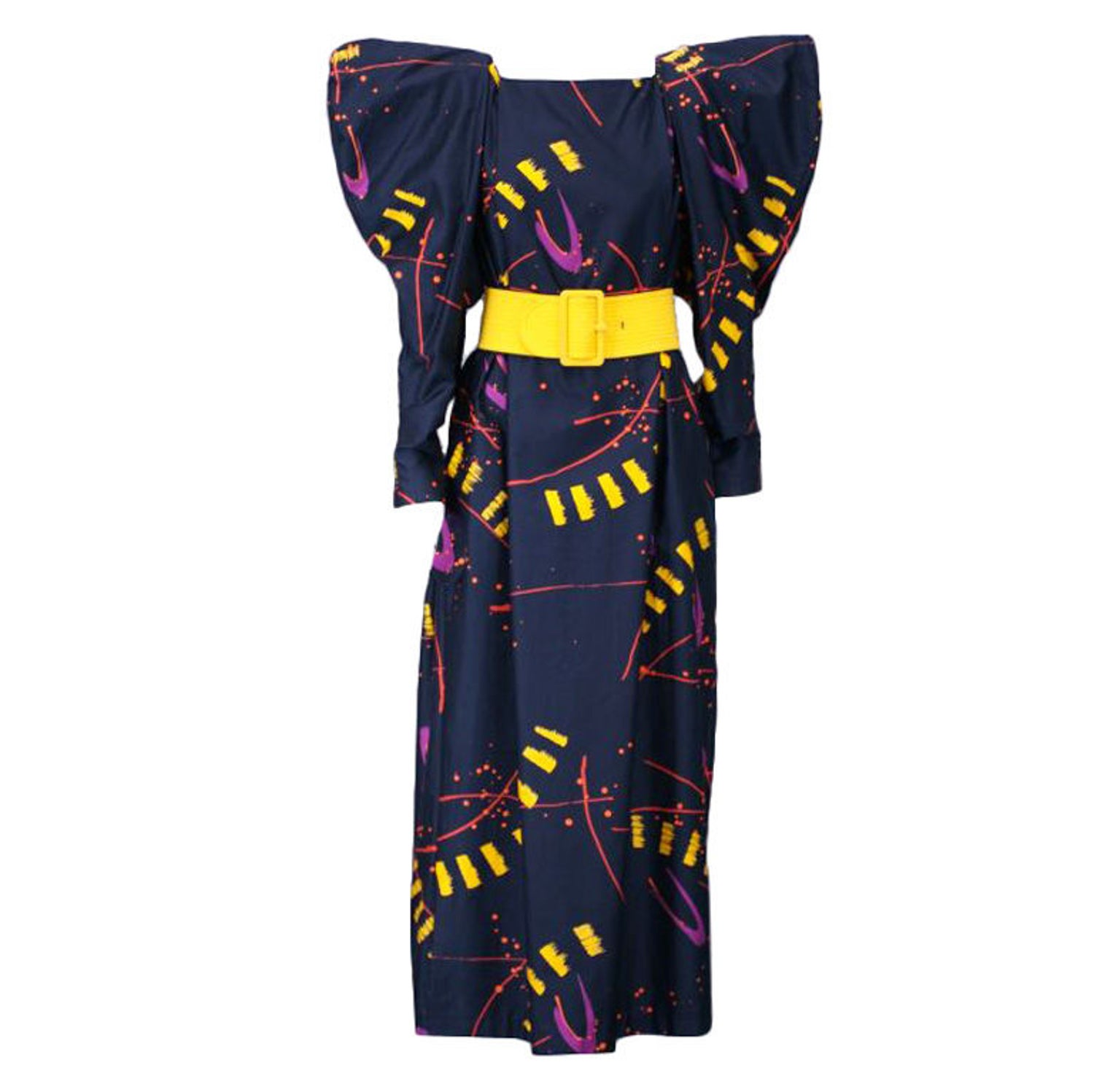 Marimekko Flange Shouldered Print Dress at 1stDibs