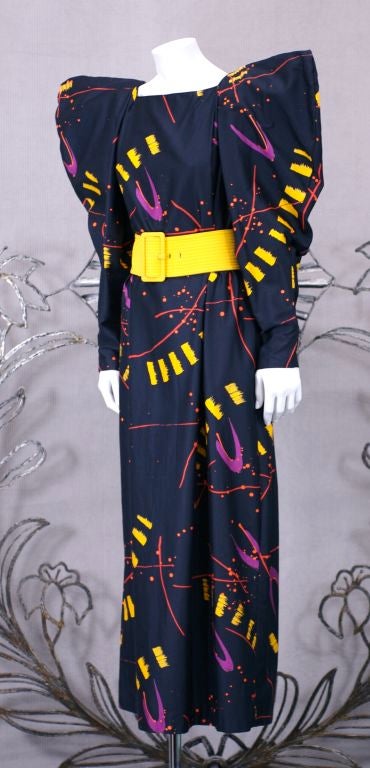 Cotton chintz print Marimekko dress with oversized 
