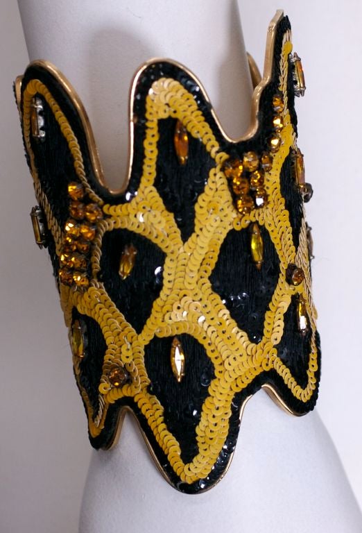 Lesage Embroidered Leopard Cuff 1