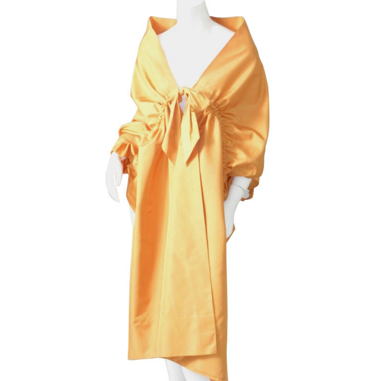 Melon Colored Taffeta Shawl at 1stdibs