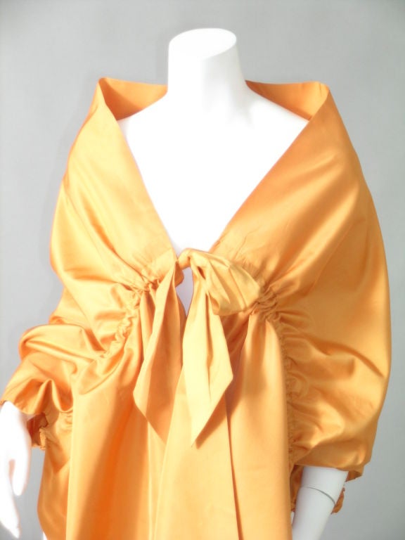 Melon Colored Taffeta Shawl at 1stdibs