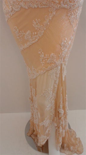 Eavis G Brown Peach Beaded Gown, Property of Melanie Griffith 6