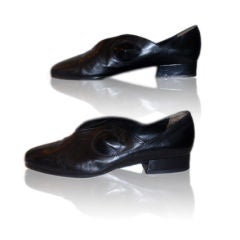 Issey Miyake Black Leather Shoes Size 6.5