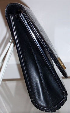 Andro's Black Alligator and Lucite Clutch/Handbag, Circa 1950's 4