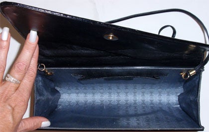 Andro's Black Alligator and Lucite Clutch/Handbag, Circa 1950's 6