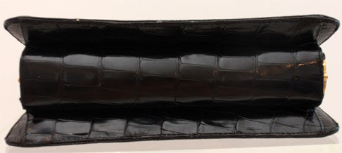 Bucci Black Alligator Handbag, Circa 1950 3
