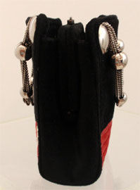 Charles Jourdan Black Cloth Handbag with Snake, Circa 1970 1