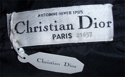 Christian Dior Couture Long Black Satin Gown, Circa 1985