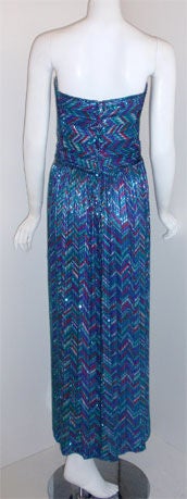 Bob Mackie Strapless Beaded Gown, Circa 1980 In Excellent Condition For Sale In Los Angeles, CA