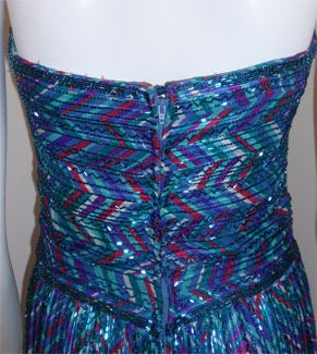 Bob Mackie Strapless Beaded Gown, Circa 1980 2