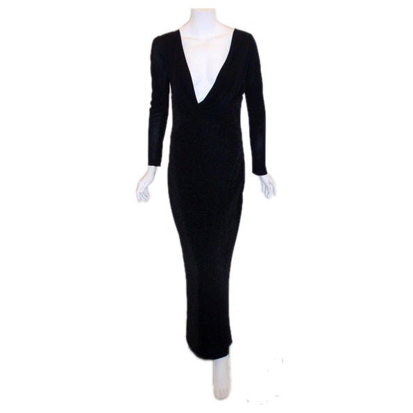 Gianni Versace Black Drape front Couture Gown, Property of Courtney ...