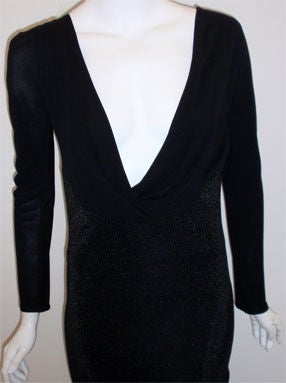 Robe de couture noire drapée devant Gianni Versace, propriété de Courtney Love, 1996 en vente 1
