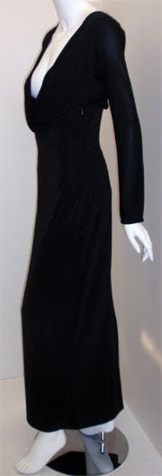 Noir Robe de couture noire drapée devant Gianni Versace, propriété de Courtney Love, 1996 en vente