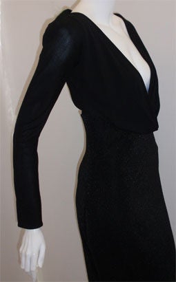 Women's Gianni Versace Black Drape front Couture Gown, Property of Courtney Love, 1996 For Sale