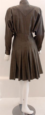 Fendi 365 Dark Green and Gold Day Dress, Circa 1980 2