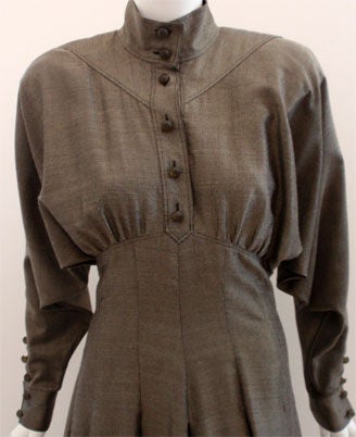 Fendi 365 Dark Green and Gold Day Dress, Circa 1980 3