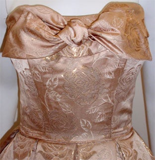 Don Loper Gold Floral Print Ball Gown, Circa 1950 1