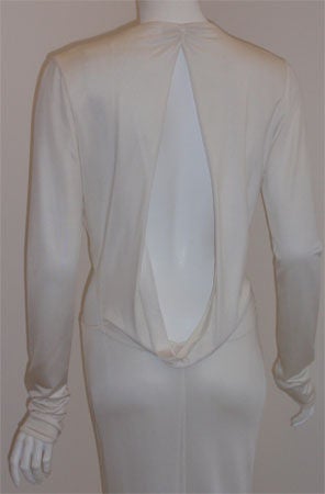 Gucci White Jersey Gown with Gold and Rhinestone, Circa 2000 5