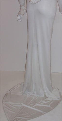 Gucci White Jersey Gown with Gold and Rhinestone, Circa 2000 6