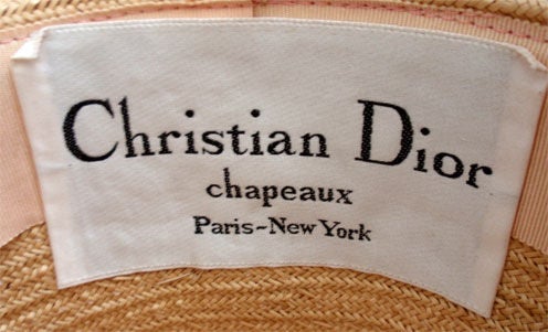 Christian Dior Chapeaux Straw Hat with Colored Ribbons