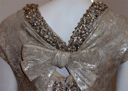 Christian Dior Haute Couture Silver Sequin Gown, Circa 1965 2