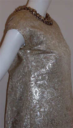 Christian Dior Haute Couture Silver Sequin Gown, Circa 1965 In Excellent Condition In Los Angeles, CA