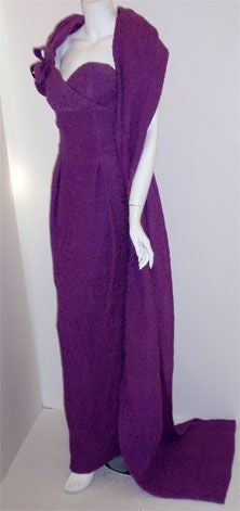 Christian Dior Haute Couture Purple Crinkle Chiffon Gown Betsy ...