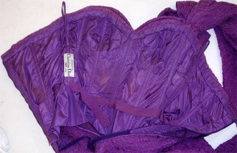 Christian Dior Haute Couture Purple Crinkle Chiffon Gown Betsy Bloomingdale 1988 3