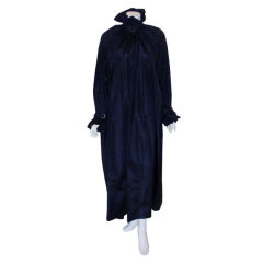 Vintage Christian Dior Navy Blue Silk Raincoat, Circa 1980