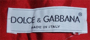 Dolce & Gabbana Full Red Satin Skirt with Black Bow, Circa 2000