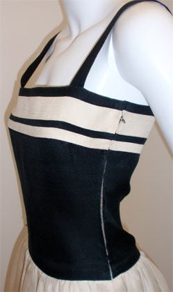 Christian Dior Haute Couture Schwarzes und weißes Kleid, Betsy Bloomingdale 1980 im Angebot 1