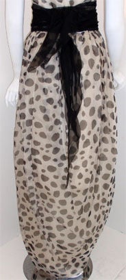 Christian Dior Haute Couture Polka Dot Chiffon Gown, Betsy Bloomingdale 1980 For Sale 2