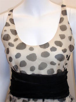 Christian Dior Haute Couture gepunktetes Chiffonkleid, Betsy Bloomingdale 1980 im Angebot 1