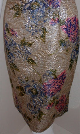 Ceil Chapman Floral Brocade Cocktail Dress, Circa 1950 For Sale 3
