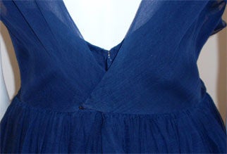 CHRISTIAN DIOR New York Circa 1950 Navy Blue Chiffon Gown  2