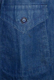 Galanos Blue Denim Trench Coat with a Sable Fur Collar, Circa 1980 6