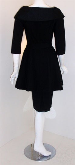 Don Loper Black Wool Cocktail Dress, Circa 1950 2