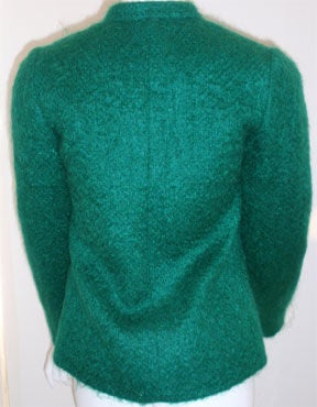 Christian Dior Haute Couture Green Wool Jacket, Circa 1973 3