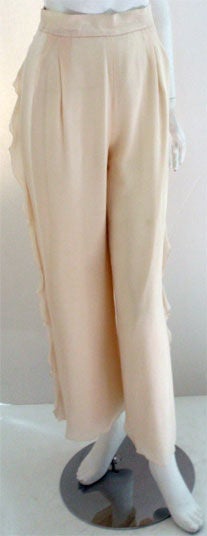 Chanel Two Piece Ivory Silk Blouse and Pant set, Circa 2000 3