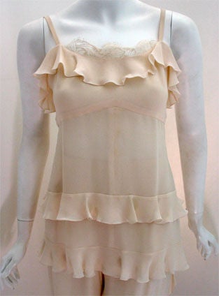 Chanel Two Piece Ivory Silk Blouse and Pant set, Circa 2000 1