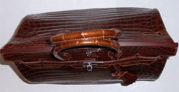 Hermes Brown Birkin Crocodile Handbag, 2008 L Series 1