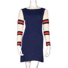 Vintage Mary Quant Wool 1960s Mini Dress