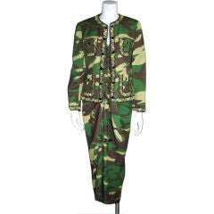 Moschino Three Piece Camouflage Suit