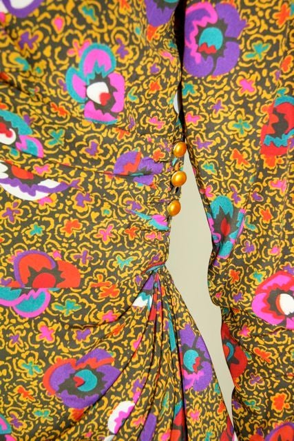 Ungaro Batik Inspired Floral Print Wrap Dress 4